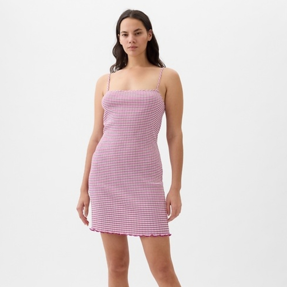 NWT - Gap - Gingham Mini Dress- Purple and white - Size Medium